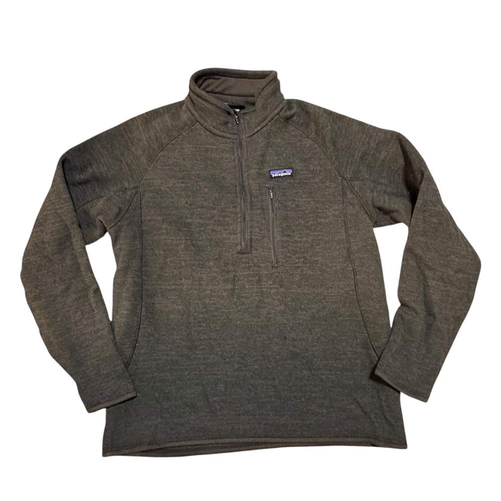 Patagonia Mens Better Sweater 1/4 Zip Fleece Pullover Grey L Polyester Jacket